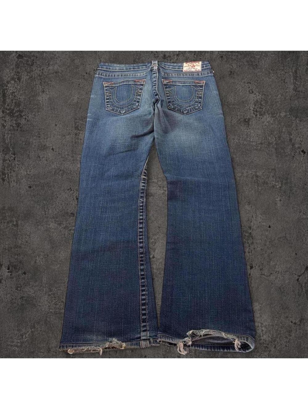 Vintage Y2K True Religion Bobby Jeans Women's Size 29 Low Rise Flare Bootcut